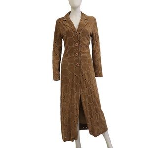 Faux suede patchwork coat